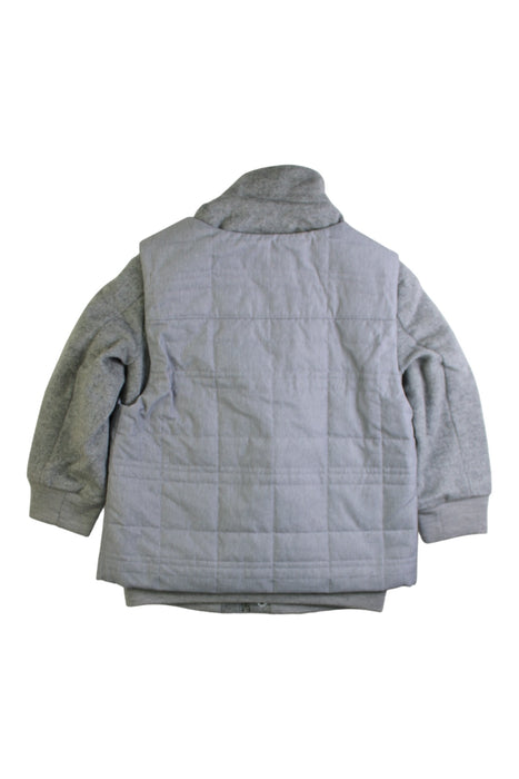 A Grey Puffer/Quilted Jackets from Ferrari in size 4T for boy. (Back View)