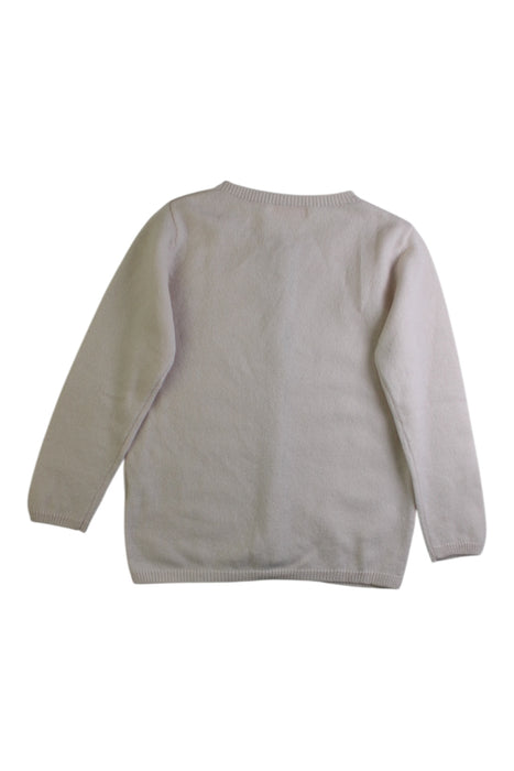 A Beige Cardigans from Les Enfantines in size 4T for girl. (Back View)