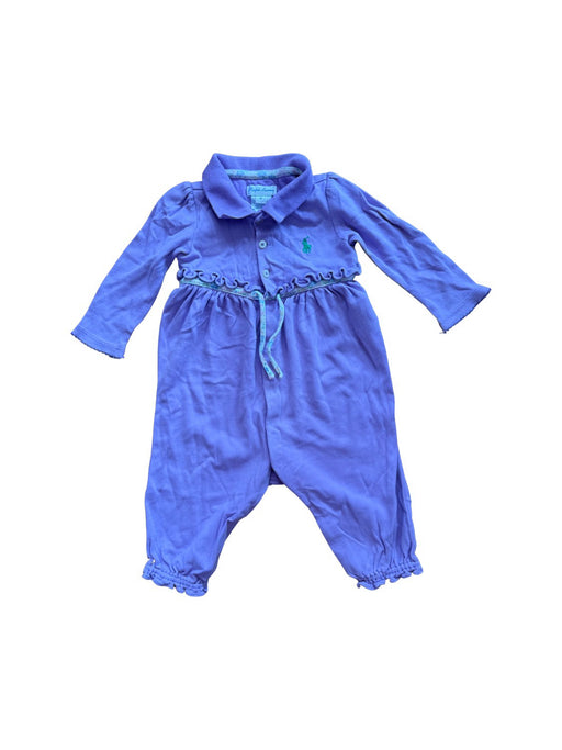 A Blue Long Sleeve Rompers from Ralph Lauren in size 6-12M for girl. (Front View)