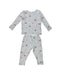 A Grey Pyjama Sets from Mori in size 12-18M for neutral. (Front View)