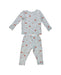 A Grey Pyjama Sets from Mori in size 12-18M for neutral. (Front View)
