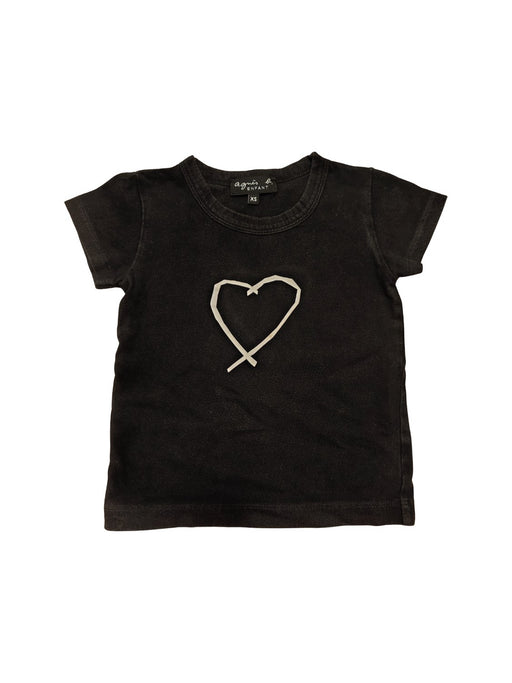 A Black Short Sleeve T Shirts from Agnes b. in size 2T for neutral. (Front View)