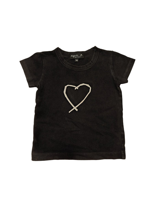 A Black Short Sleeve T Shirts from Agnes b. in size 2T for neutral. (Front View)