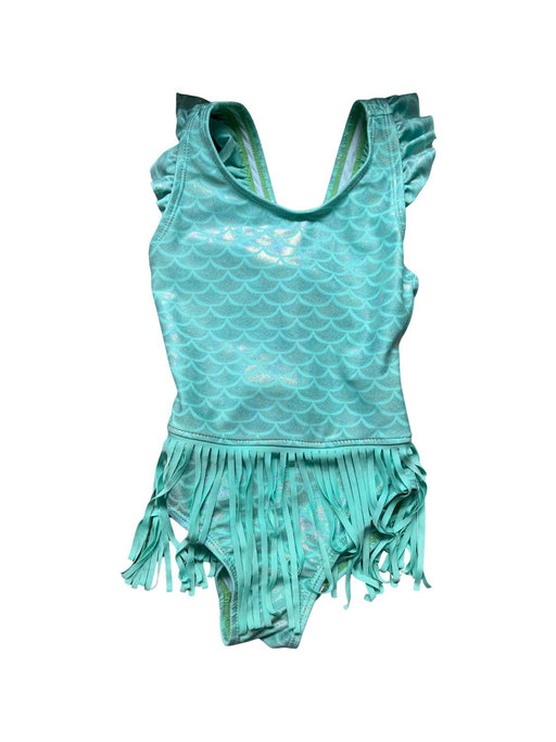 A Teal Swimsuits from The Original Flap Happy in size 3T for girl. (Front View)
