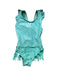 A Teal Swimsuits from The Original Flap Happy in size 3T for girl. (Front View)