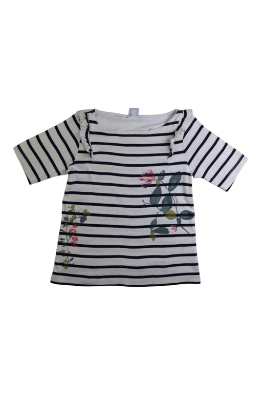 A White Short Sleeve Tops from Petit Bateau in size 4T for girl. (Front View)