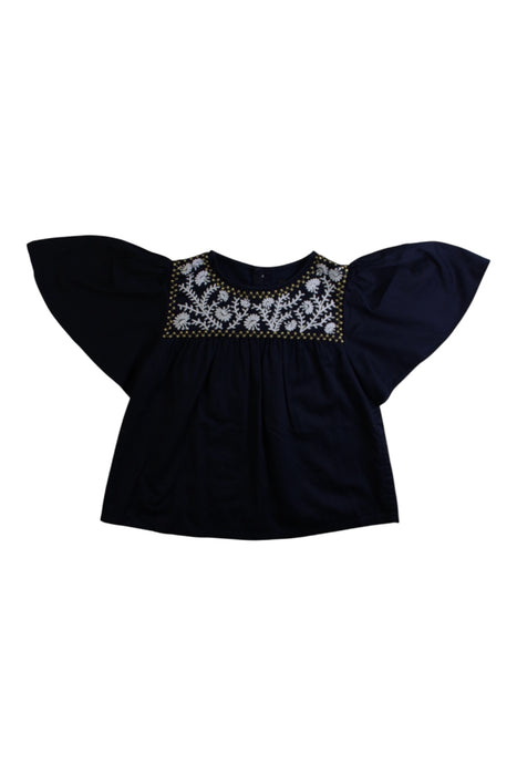 A Black Short Sleeve Tops from Velveteen in size 4T for girl. (Front View)