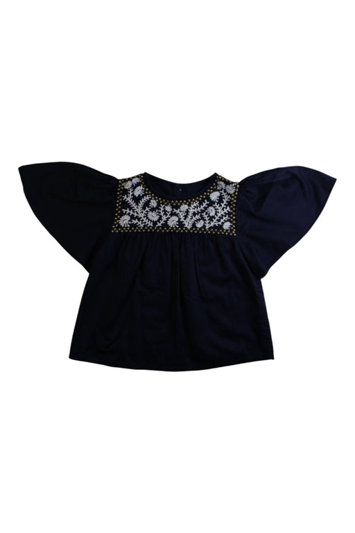 A Black Short Sleeve Tops from Velveteen in size 4T for girl. (Front View)