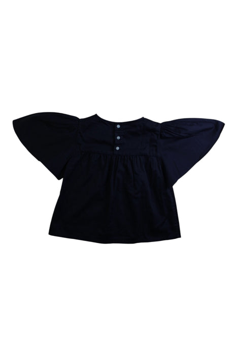 A Black Short Sleeve Tops from Velveteen in size 4T for girl. (Back View)