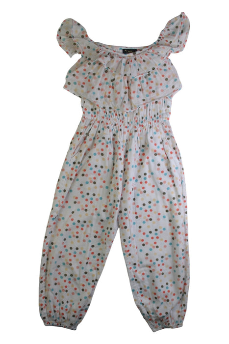 A Multicolour Sleeveless Jumpsuits from Velveteen in size 4T for girl. (Front View)