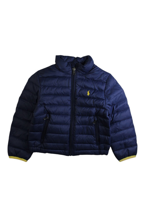 A Navy Puffer/Quilted Jackets from Polo Ralph Lauren in size 3T for boy. (Front View)