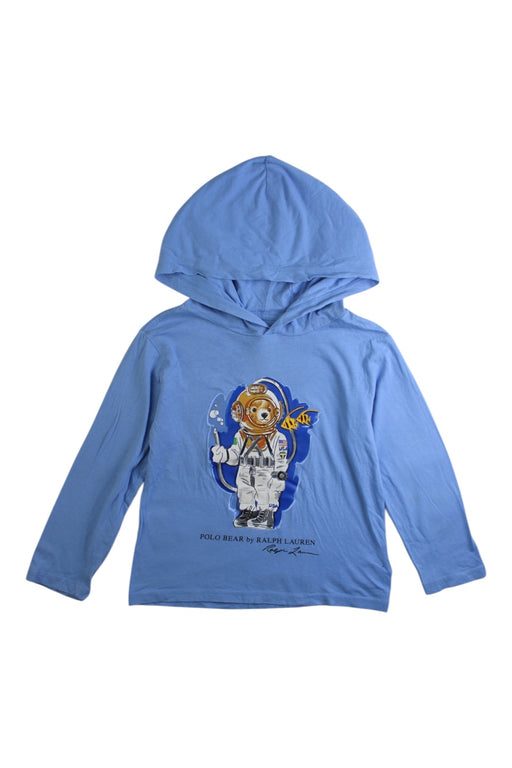 A Blue Hooded Sweatshirts from Polo Ralph Lauren in size 5T for boy. (Front View)