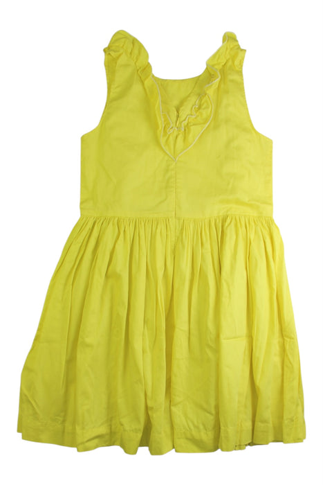 A Yellow Sleeveless Dresses from Petit Bateau in size 8Y for girl. (Back View)