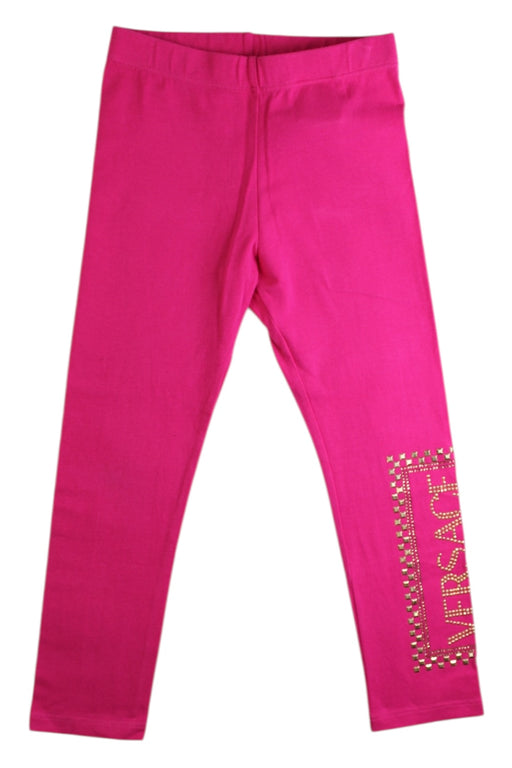 A Pink Leggings from Young Versace in size 4T for girl. (Front View)