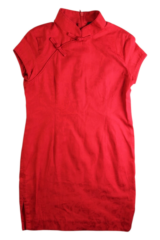 A Red Short Sleeve Dresses from Shanghai Tang in size 4T for girl. (Front View)