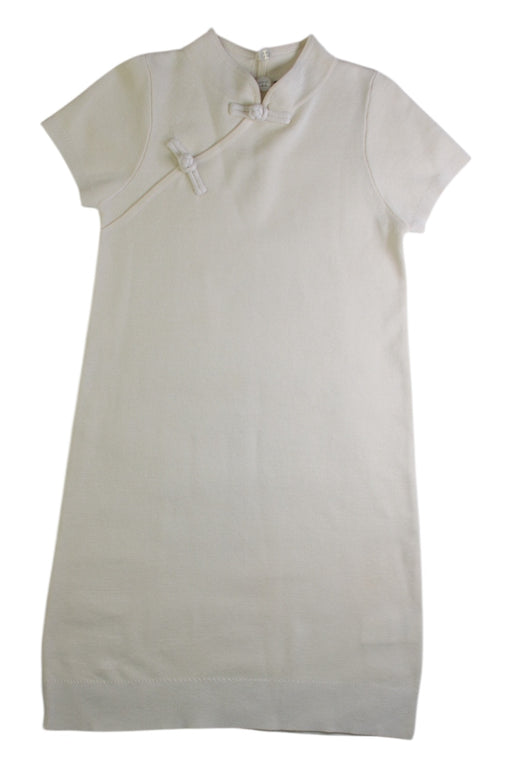 A Ivory Short Sleeve Dresses from Shanghai Tang in size 4T for girl. (Front View)