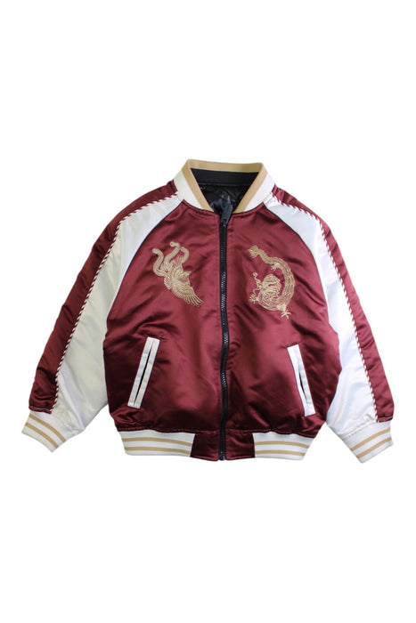 A Burgundy Lightweight Jackets from Air Jordan in size 6T for boy. (Front View)