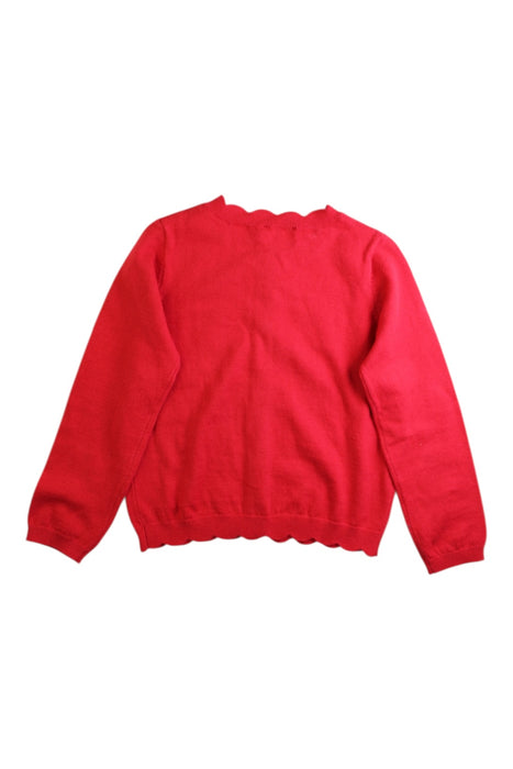 A Red Cardigans from Jacadi in size 6T for girl. (Back View)