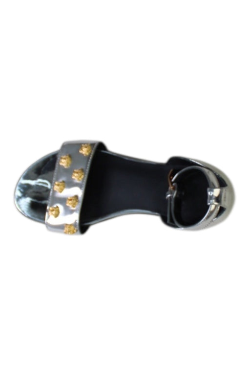 A Black Sandals from Young Versace in size 4T for girl. (Front View)