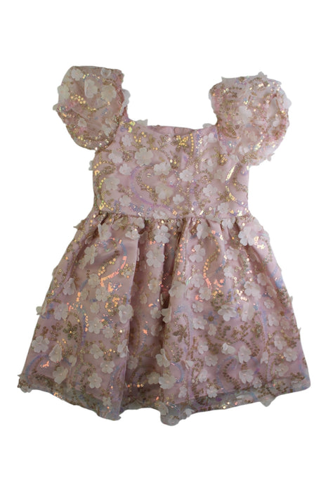 A Pink Short Sleeve Dresses from Rare Editions in size 4T for girl. (Front View)