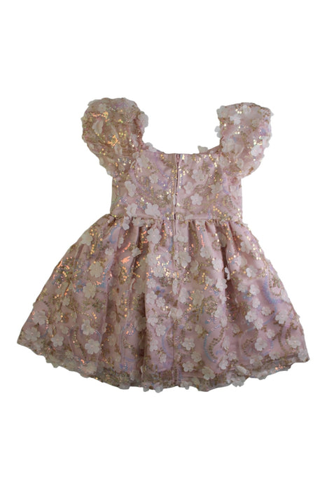 A Pink Short Sleeve Dresses from Rare Editions in size 4T for girl. (Back View)