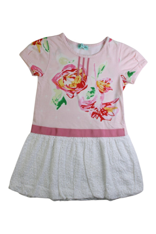 A Multicolour Short Sleeve Dresses from Hakka in size 2T for girl. (Front View)