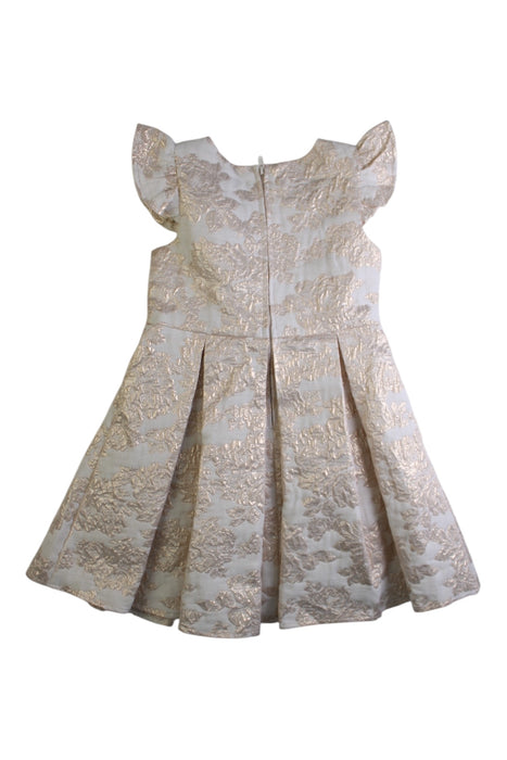 A Ivory Sleeveless Dresses from Rare Editions in size 4T for girl. (Back View)