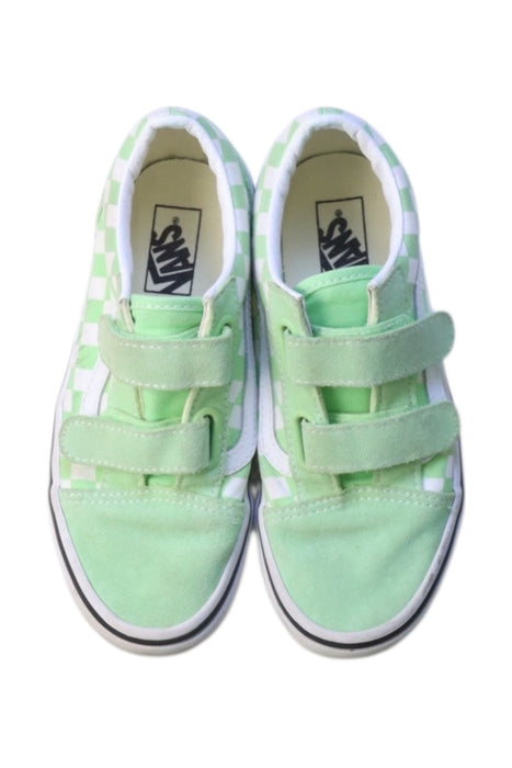 A Green Sneakers from Vans in size 7Y for neutral. (Back View)