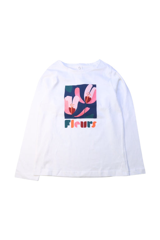 A White Long Sleeve T Shirts from Jacadi in size 6T for girl. (Front View)