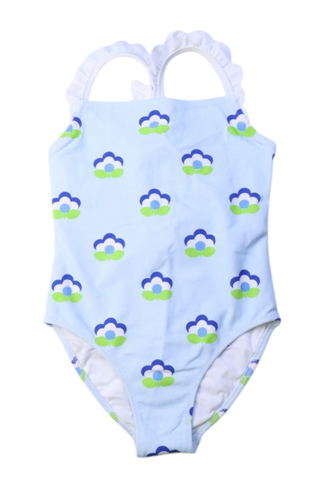 A Blue Swimsuits from Jacadi in size 6T for girl. (Front View)