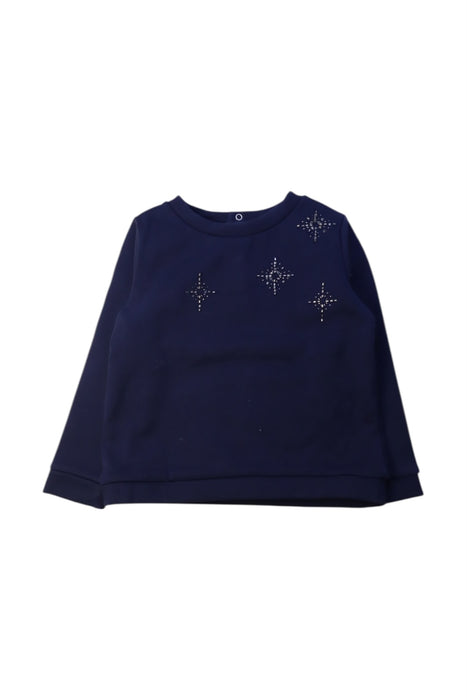 A Navy Long Sleeve Tops from Jacadi in size 6T for girl. (Front View)