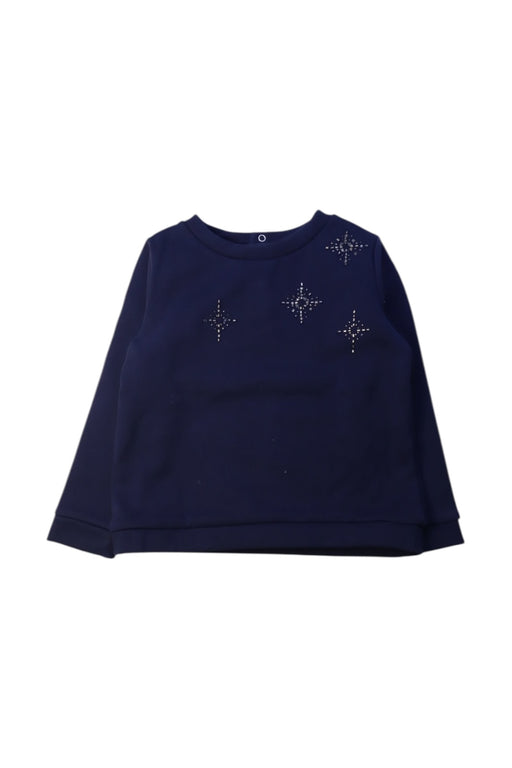 A Navy Long Sleeve Tops from Jacadi in size 6T for girl. (Front View)