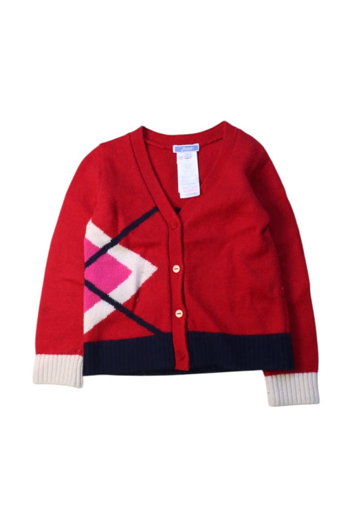 A Red Cardigans from Jacadi in size 4T for girl. (Front View)