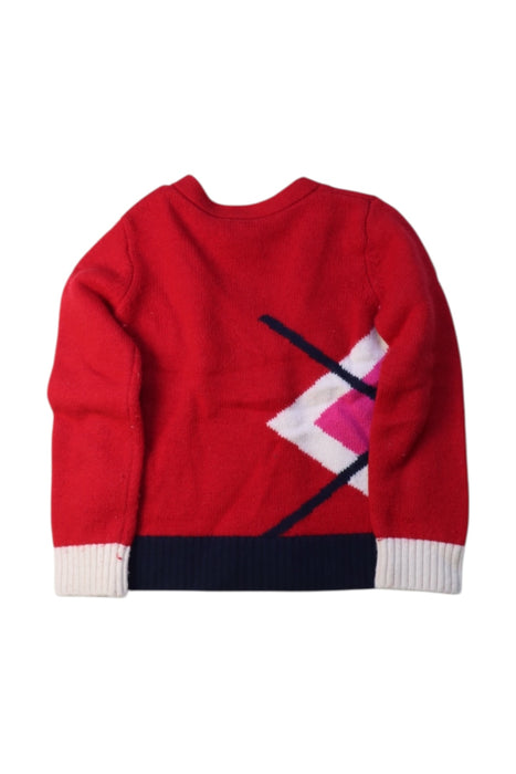 A Red Cardigans from Jacadi in size 4T for girl. (Back View)