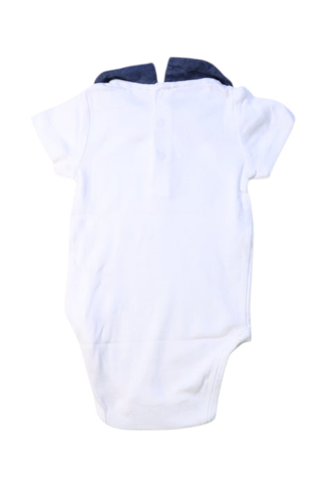 A White Short Sleeve Bodysuits from Bout'Chou in size 6-12M for boy. (Back View)