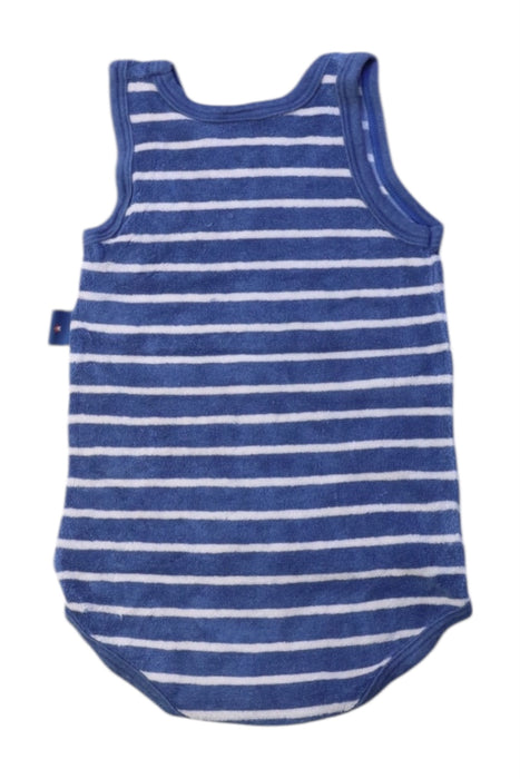 A Blue Sleeveless Bodysuits from Petit Bateau in size 6-12M for boy. (Back View)