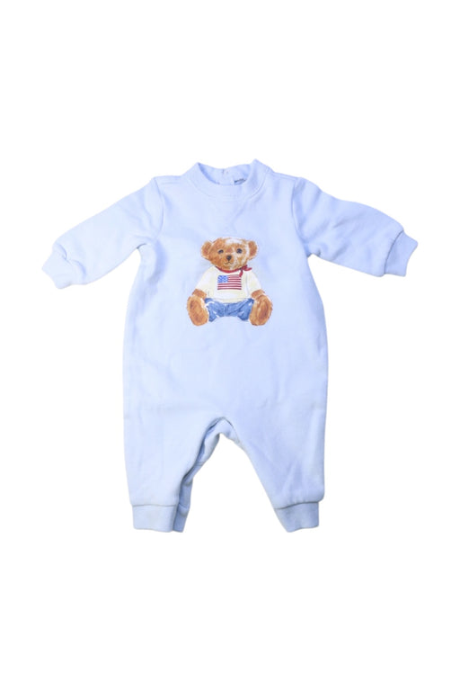 A Blue Long Sleeve Rompers from Ralph Lauren in size 0-3M for boy. (Front View)