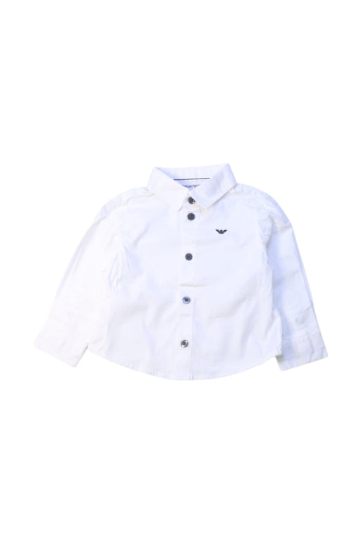 A White Long Sleeve Shirts from Emporio Armani in size 3-6M for boy. (Front View)