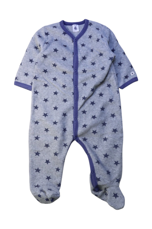 A Grey Onesies from Petit Bateau in size 6-12M for boy. (Front View)