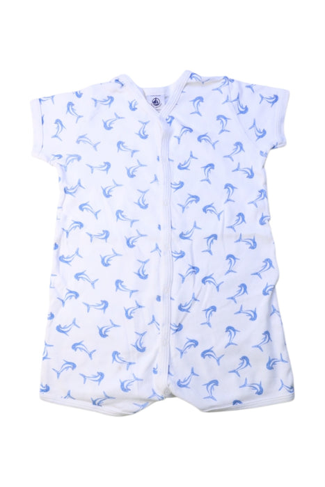 A White Short Sleeve Rompers from Petit Bateau in size 2T for boy. (Front View)