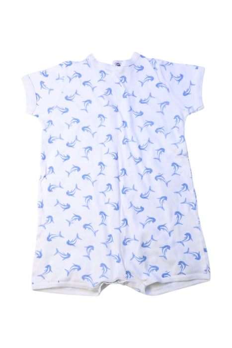 A White Short Sleeve Rompers from Petit Bateau in size 2T for boy. (Back View)