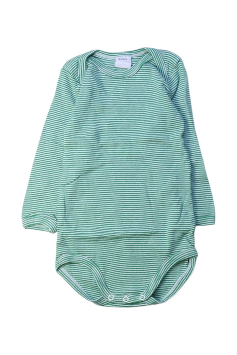 A Green Long Sleeve Bodysuits from Petit Bateau in size 12-18M for boy. (Front View)