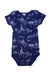 A Navy Short Sleeve Bodysuits from Petit Bateau in size 3T for boy. (Front View)