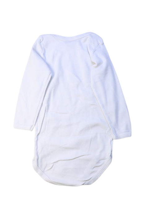 A White Long Sleeve Bodysuits from Petit Bateau in size 12-18M for boy. (Back View)