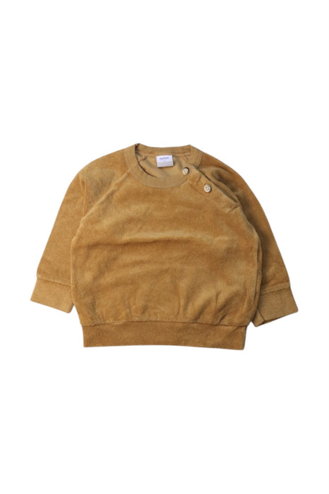 A Brown Buttoned Sweatshirts from Petit Bateau in size 6-12M for boy. (Front View)