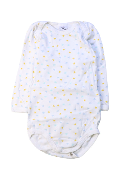A White Long Sleeve Bodysuits from Petit Bateau in size 12-18M for boy. (Front View)