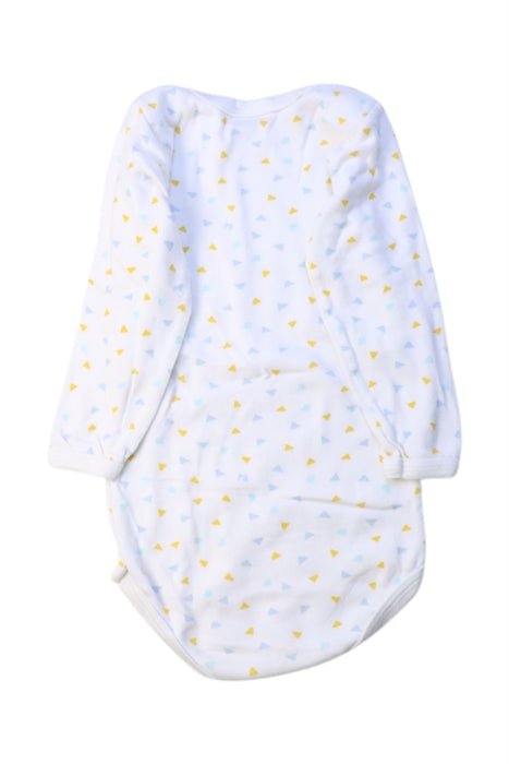 A White Long Sleeve Bodysuits from Petit Bateau in size 12-18M for boy. (Back View)