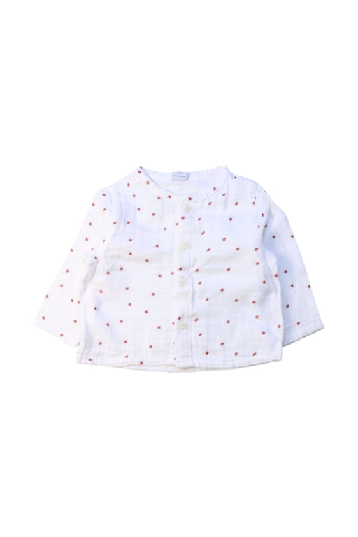 A White Cardigans from Petit Bateau in size 3-6M for boy. (Front View)