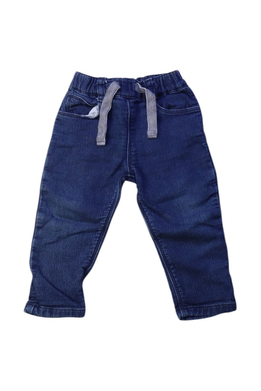 A Blue Jeans from Petit Bateau in size 6-12M for boy. (Front View)