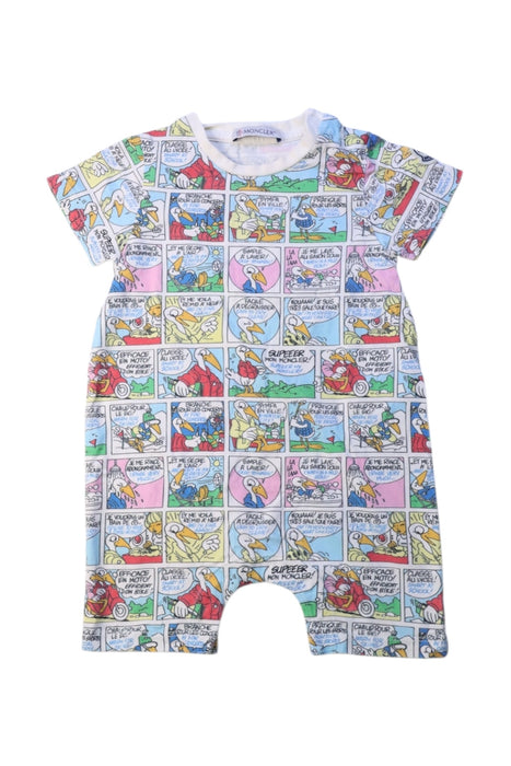 A Multicolour Short Sleeve Rompers from Moncler in size 6-12M for boy. (Front View)
